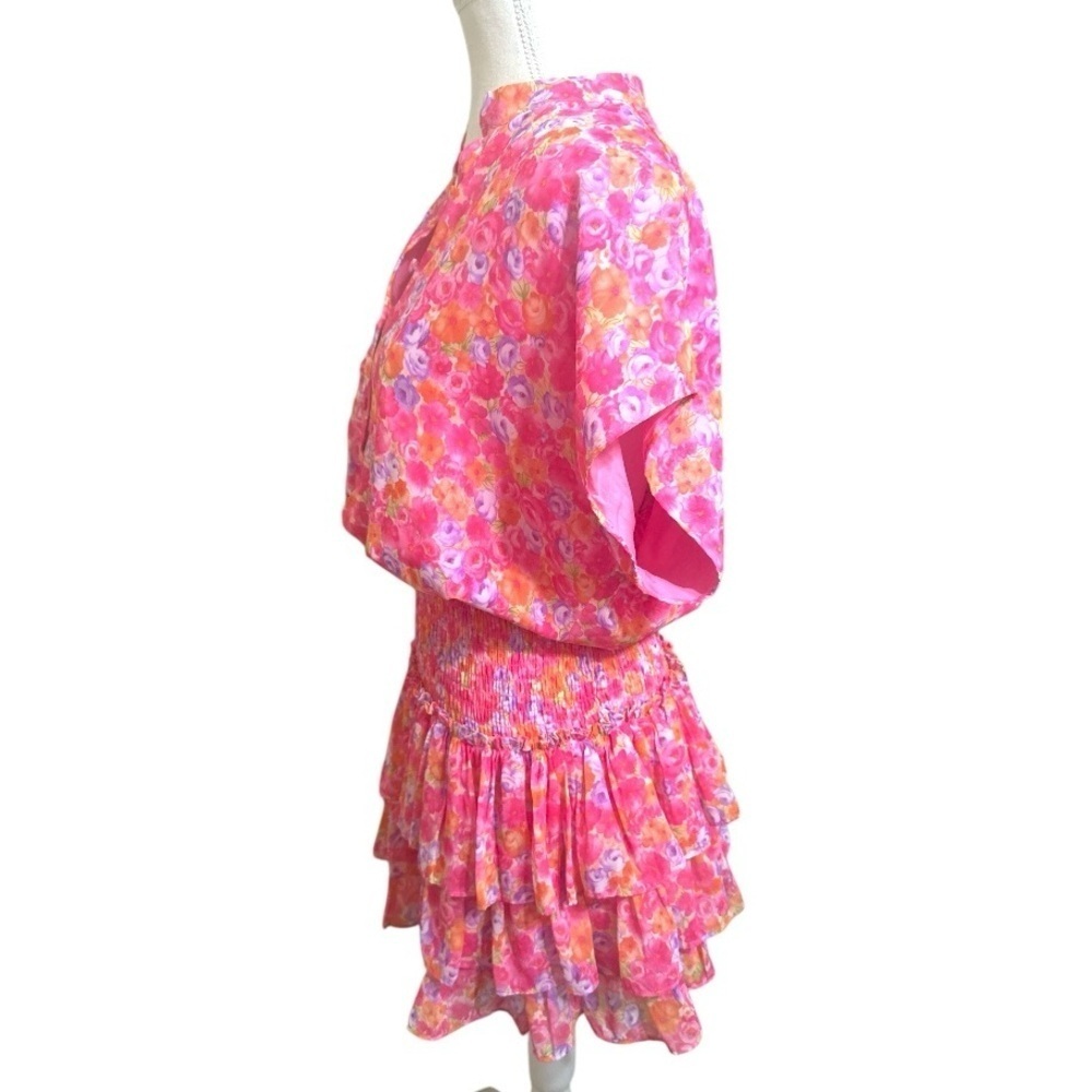 RESET by Jane Pink Smocked Ruffle Dress Size Medium - Picture 6 of 12